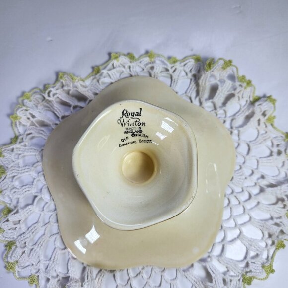 Royal Winton Candy Dish Old English Coaching Scenes Pedestal Base - Picture 9 of 10